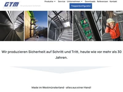 Website von GTM Gitterroste + Treppen GmbH