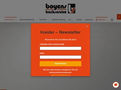 Website von boyens backservice GmbH