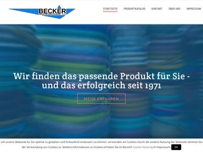 Website von Becker Industrieverpackungen e. K.