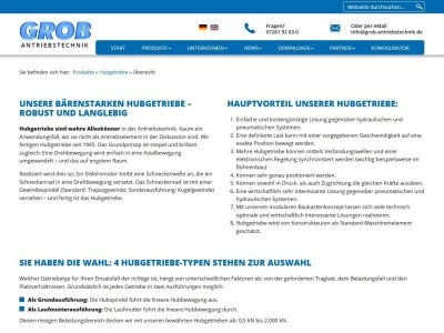 Website von Grob GmbH Antriebstechnik