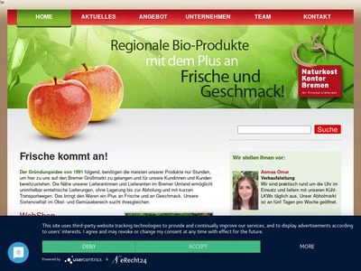 Website von Naturkost Kontor Bremen GmbH