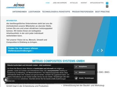 Website von Mitras Composites Systems GmbH