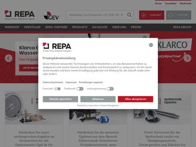 Website von REPA Deutschland GmbH