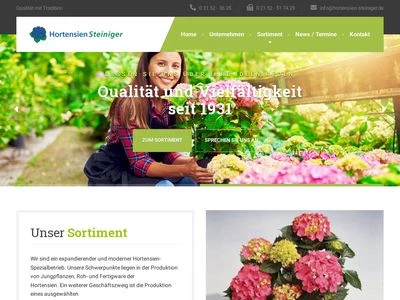 Website von Hortensien Steiniger