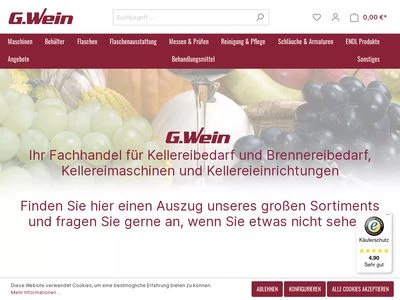 Website von G. Wein GmbH + Co.