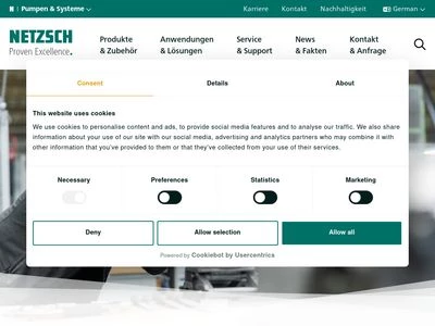 Website von NETZSCH Pumpen & Systeme GmbH