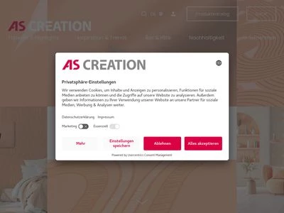 Website von A.S. Création Tapeten AG