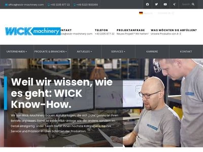 Website von A.B.A. Wick GmbH