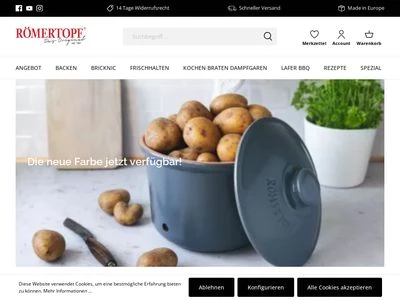 Website von Römertopf Keramik GmbH