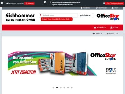 Website von Eichhammer Bürowirtschaft GmbH