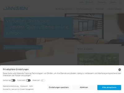 Website von Jansen AG