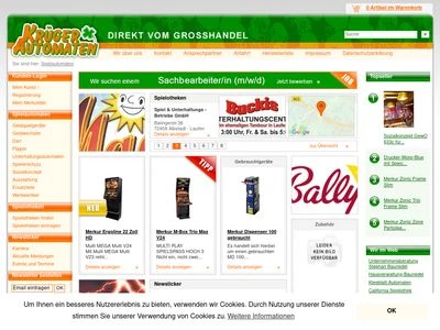 Website von Krüger-Automaten-Vertriebs GmbH & Co. Großhandels KG