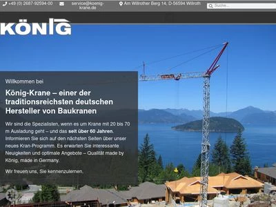 Website von König-Krane Service GmbH