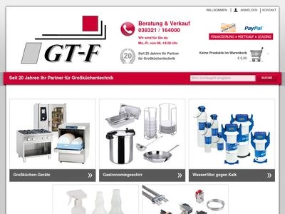 Website von GT-F Großküchentechnik
