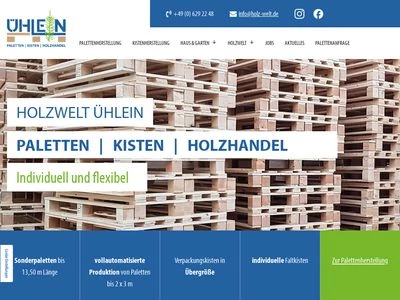 Website von Holzverpackungen Ühlein GmbH & Co. KG