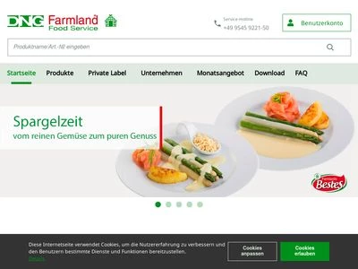 Website von Deutsche Nährmittel Gesellschaft Farmland Food Service KG