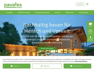 Website von PAVATEX - SOPREMA GmbH