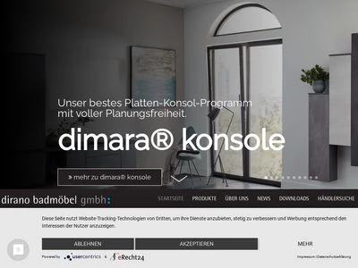 Website von Dirano Badmöbel GmbH