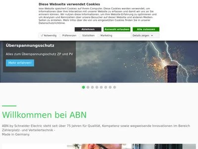 Website von ABN GmbH