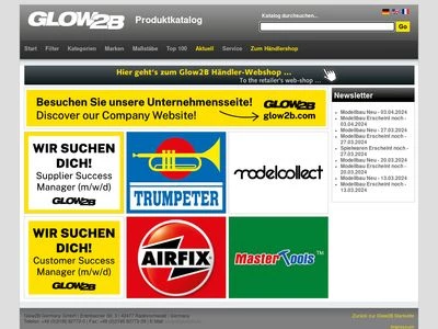 Website von Glow2B Germany GmbH