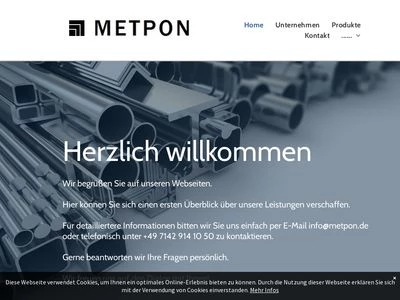 Website von METPON GmbH