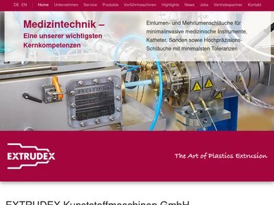 Website von Extrudex Kunststoffmaschinen GmbH