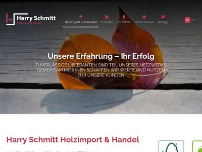 Website von Harry Schmitt Holzimport & Handel e.K.