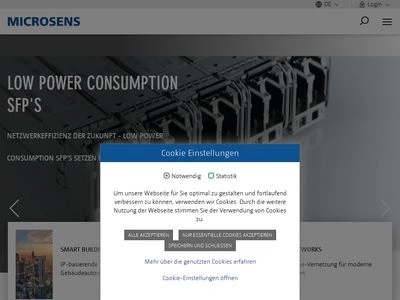 Website von MICROSENS GmbH & Co. KG