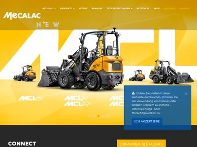 Website von MECALAC Baumaschinen GmbH