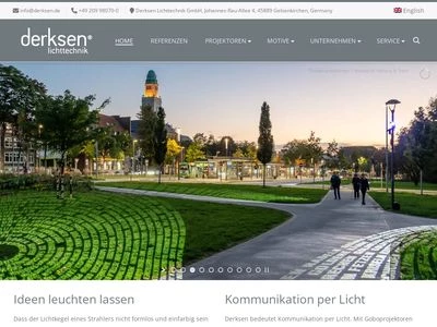 Website von Derksen Lichttechnik GmbH