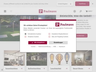 Website von Paulmann Licht GmbH