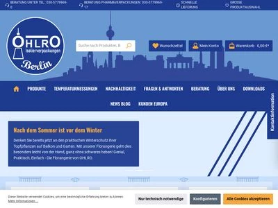 Website von OHLRO Hartschaum GmbH