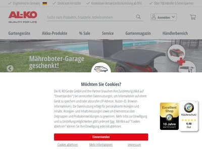Website von AL-KO Geräte GmbH