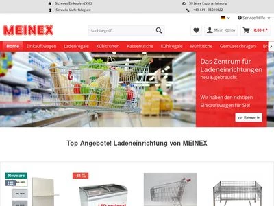 Website von MEINEX Retail Solutions GmbH