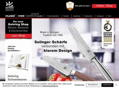 Website von Gehring Schneidwaren GmbH