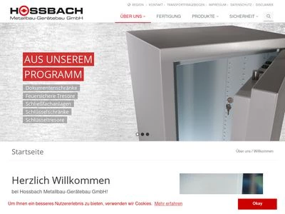 Website von HOSSBACH Metallbau-Gerätebau GmbH