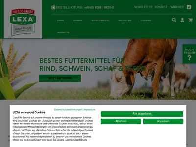 Website von Xaver Scheule GmbH - LEXA Tierernährung