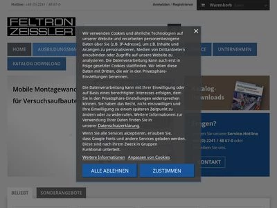 Website von Feltron Elektronik - Zeissler & Co. GmbH