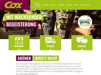 Website von Blumengroßhandel Gebrüder Cox GmbH