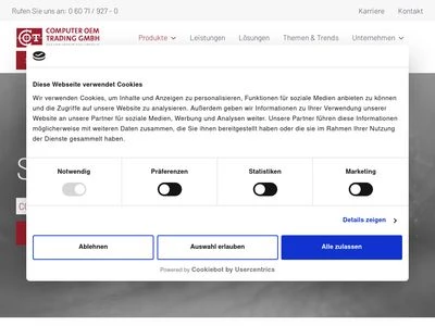 Website von COT Computer OEM Trading GmbH