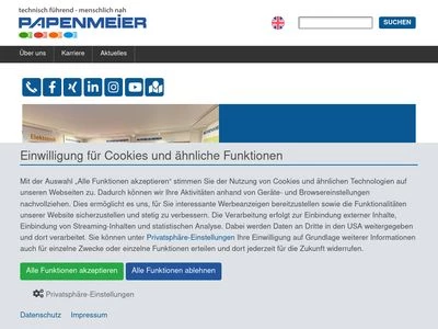 Website von F.H. Papenmeier GmbH & Co.KG