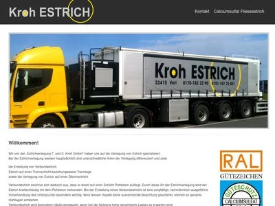Website von Kroh ESTRICH