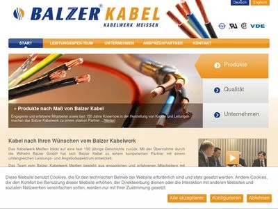 Website von KABELWERK MEISSEN Wilhelm Balzer GmbH