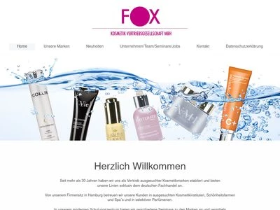 Website von FOX Kosmetik Vertriebsgesellschaft mbH