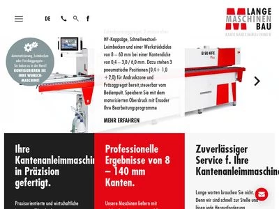 Website von Lange Maschinenbau GmbH & Co. KG