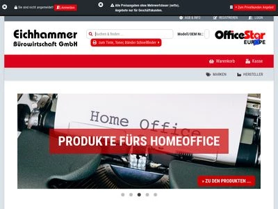 Website von Eichhammer Bürowirtschaft GmbH