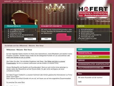 Website von Hofert GmbH