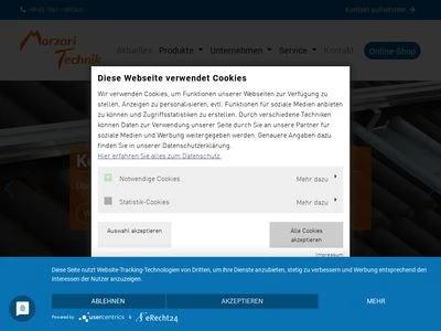 Website von Marzari Technik GmbH