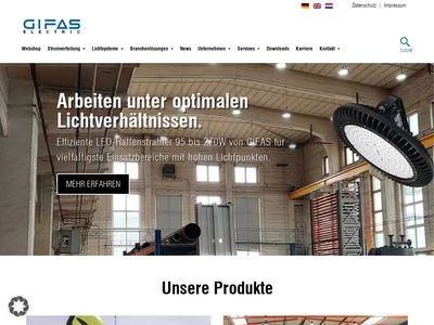 Website von GIFAS ELECTRIC GmbH