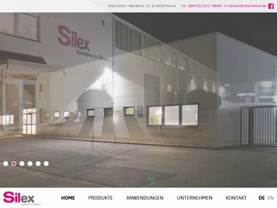 Website von Silex Gesellschaft für Siliconextrusion mbH